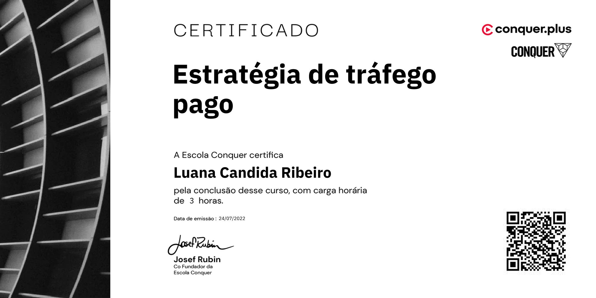 Certificado de Estratégia de tráfego pago